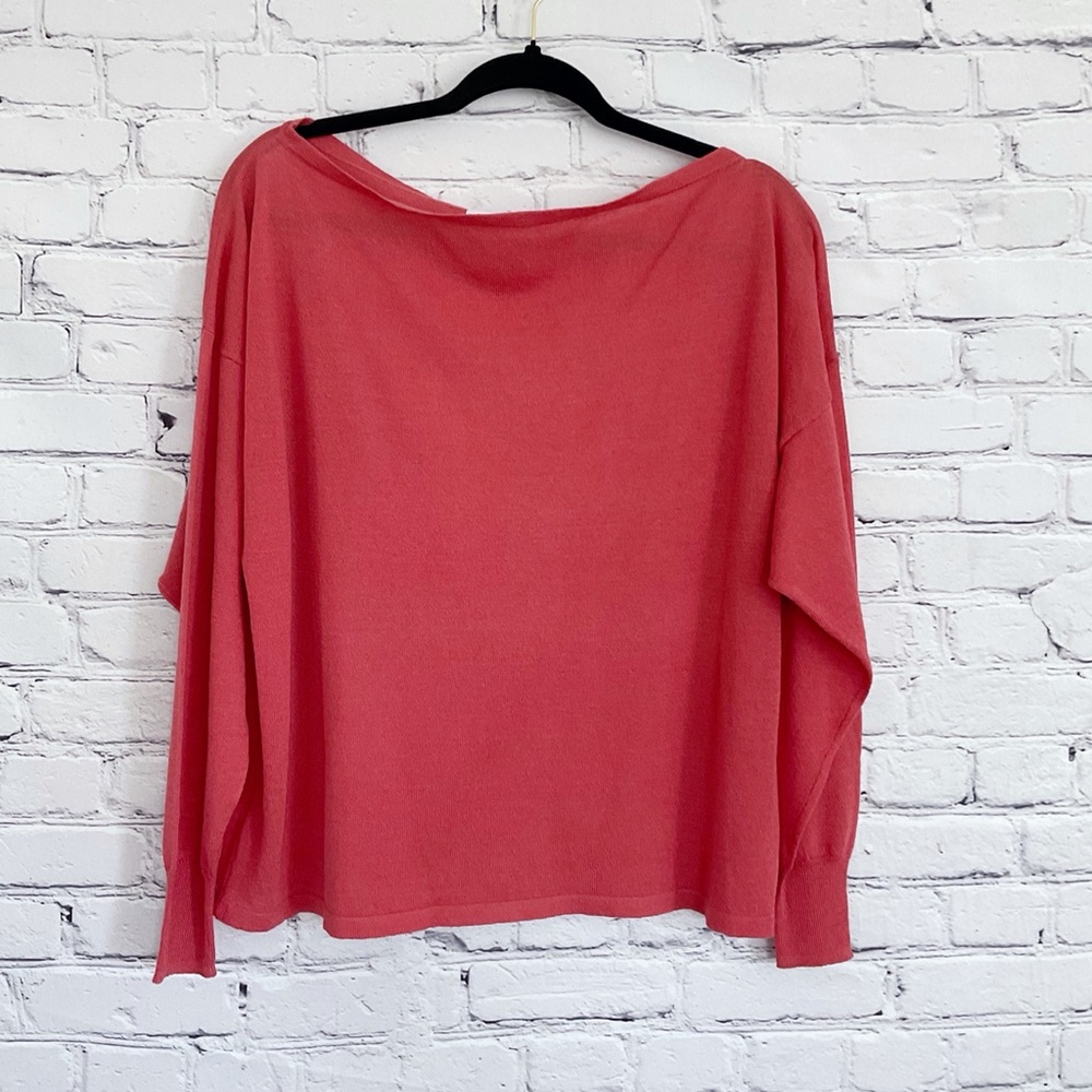 New Revolve Callahan Pink Boat Neck Top Loose Fit Size Small